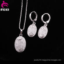 Factory Wholesale Oval Shape Micro Paved CZ Jewelry Sets